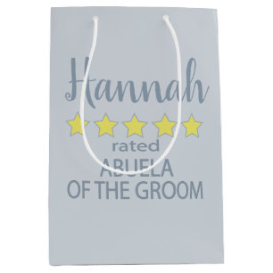 Bridal & Wedding Party 5 Star Abuela of Groom Medium Gift Bag