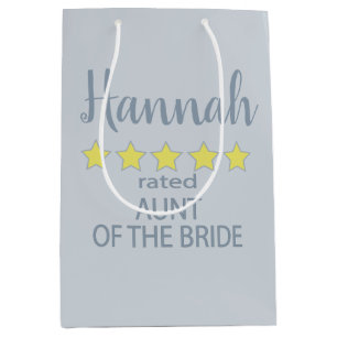 Bridal & Wedding Party 5 Star Aunt of Bride Medium Gift Bag
