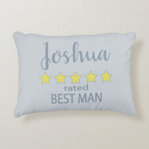 Bridal & Wedding Party 5 Star Best Man Decorative Cushion