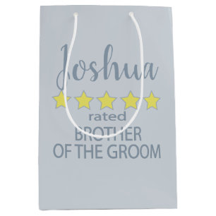 Bridal & Wedding Party 5 Star Brother of Groom Medium Gift Bag