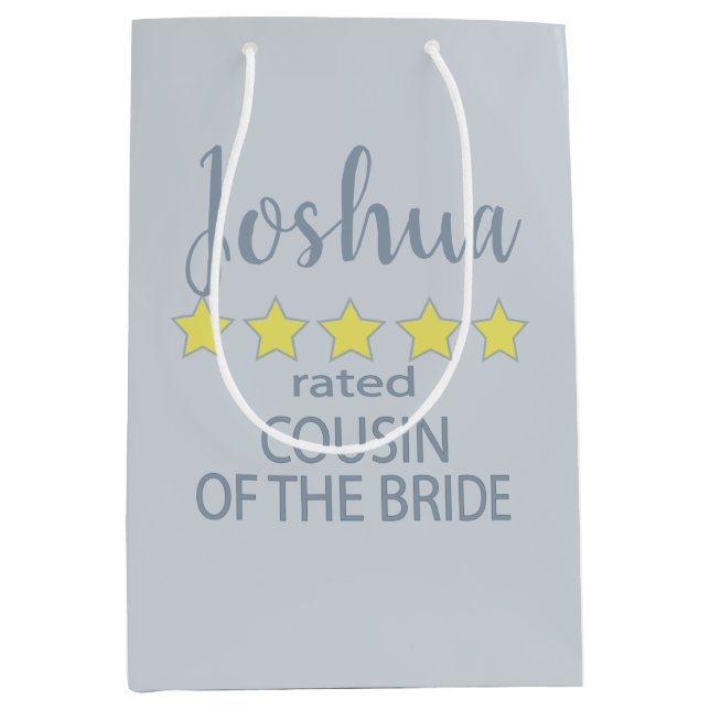 Bridal & Wedding Party 5 Star Cousin of Bride Medium Gift Bag (Front)
