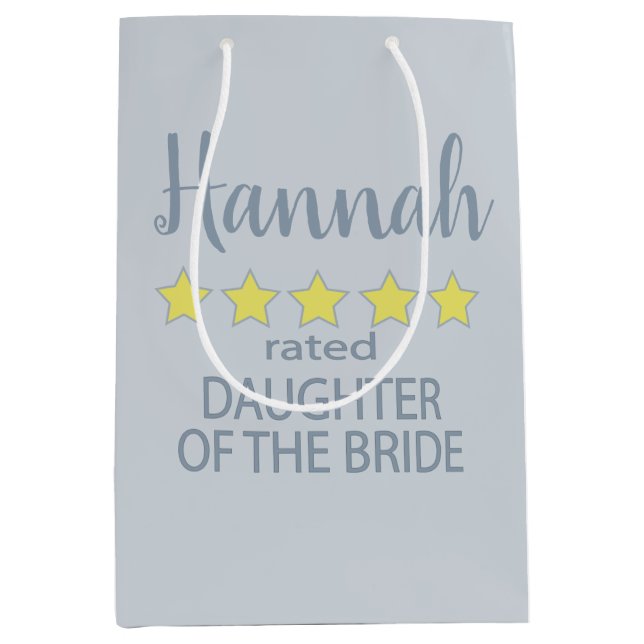 Bridal & Wedding Party 5 Star Daughter of Bride Medium Gift Bag (Front)