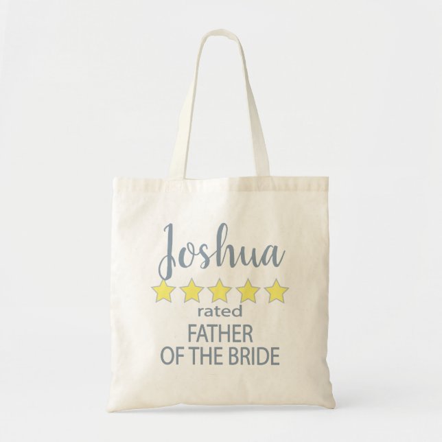 Bridal & Wedding Party 5 Star Father of Bride Tote Bag (Front)