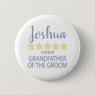 Bridal & Wedding Party 5 Star Grandfather of Groom 6 Cm Round Badge