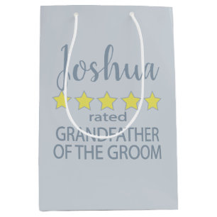 Bridal & Wedding Party 5 Star Grandfather of Groom Medium Gift Bag