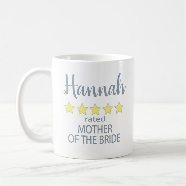 Bridal & Wedding Party 5 Star Mother of Bride Coffee Mug (Left)