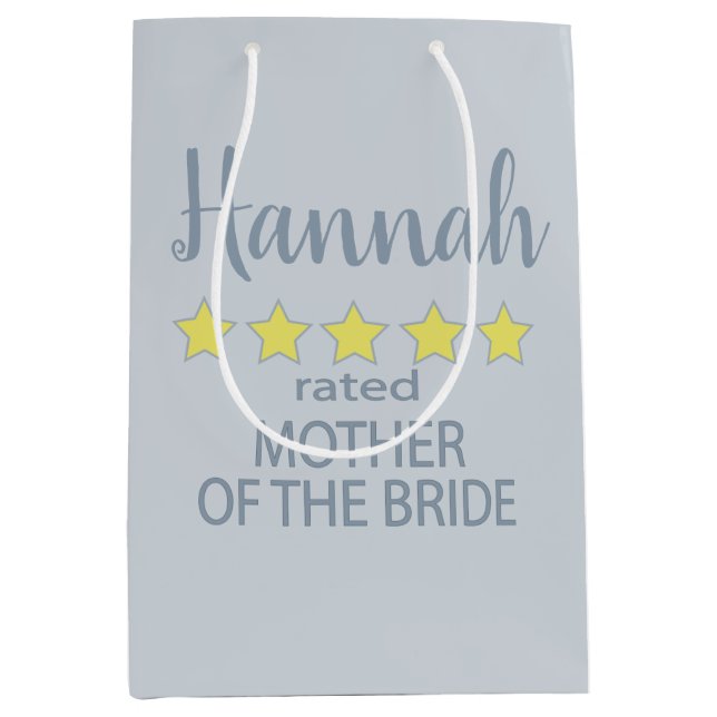 Bridal & Wedding Party 5 Star Mother of Bride Medium Gift Bag (Front)