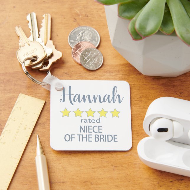 Bridal & Wedding Party 5 Star Niece of Bride Key Ring (Desk)