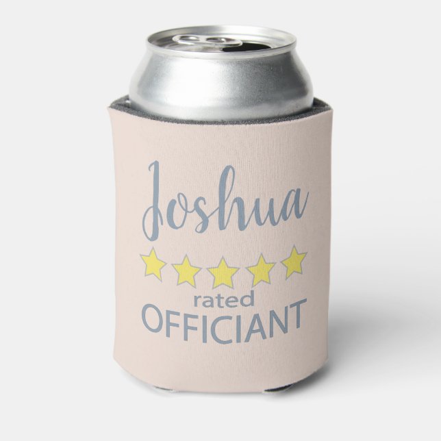 Bridal & Wedding Party 5 Star Officiant Can Cooler (Can Back)