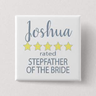 Bridal & Wedding Party 5 Star Stepfather of Bride 15 Cm Square Badge