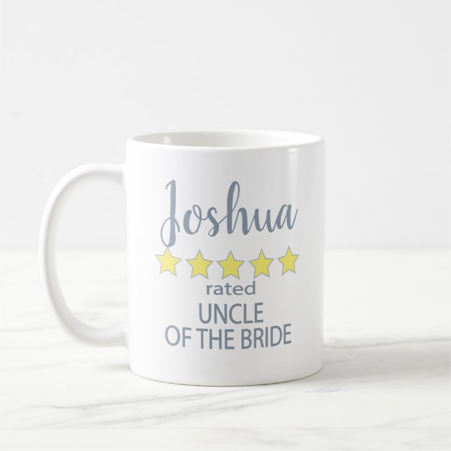 Bridal & Wedding Party 5 Star Uncle of Bride Coffee Mug (Left)