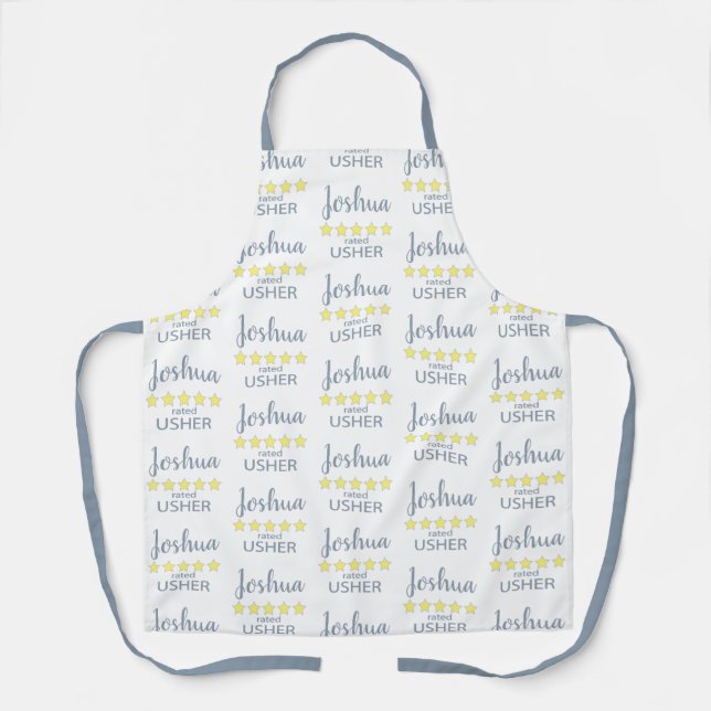 Bridal & Wedding Party 5 Star Usher Apron (Front)