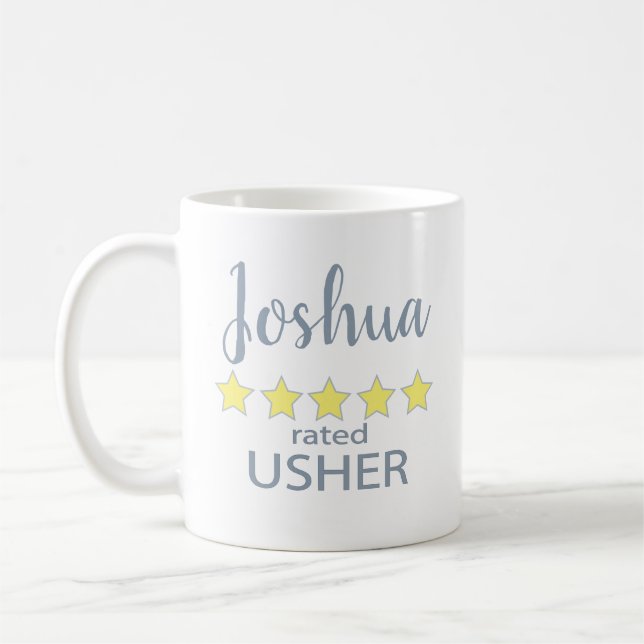 Bridal & Wedding Party 5 Star Usher Coffee Mug (Left)