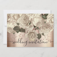 Bridal Wedding Rose Ivory Roses Wreath Sepia
