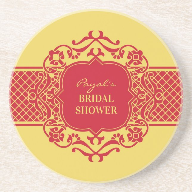 Bridal Wedding Shower Indian Coaster (Front)