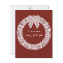 Bridal Wedding Shower Thank You Card Lace Wreath