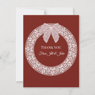 Bridal Wedding Shower Thank You Card Lace Wreath