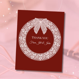 Bridal Wedding Shower Thank You Card Lace Wreath