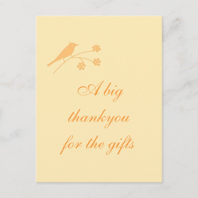 Bridal/wedding Thank you card, customisable. Postcard (Front)