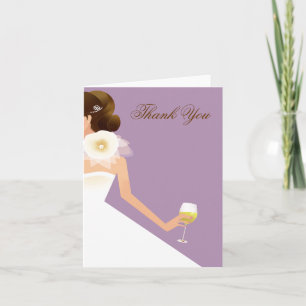 Bridal Wine Ensemble (lilac) Thank You Card