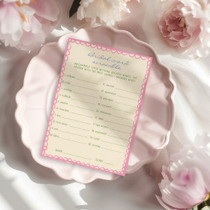Bridal Word Scramble Bridal Shower Game Card