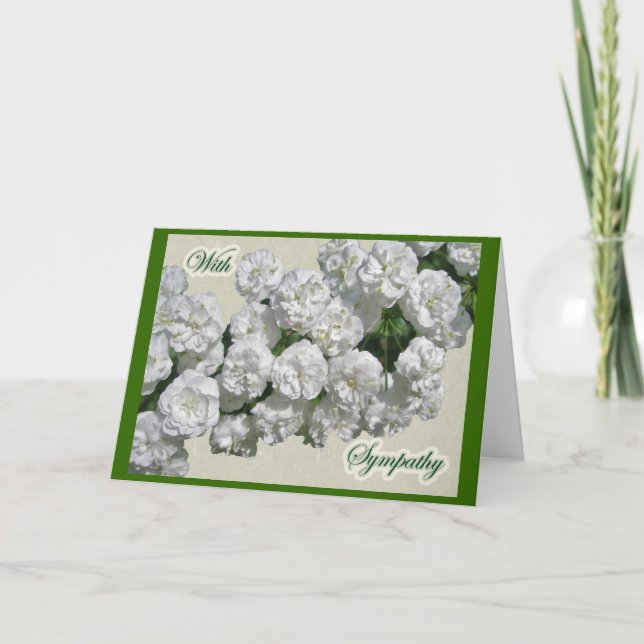 Bridal Wreath Spirea Flowers Sympathy Card (Front)