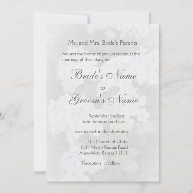 Bridal's Bouquet Wedding Invitation (Front)
