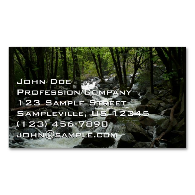 Bridalveil Creek in Yosemite National Park Magnetic Business Card (Front)