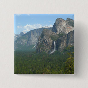 Bridalveil Falls and Half Dome at Yosemite 15 Cm Square Badge