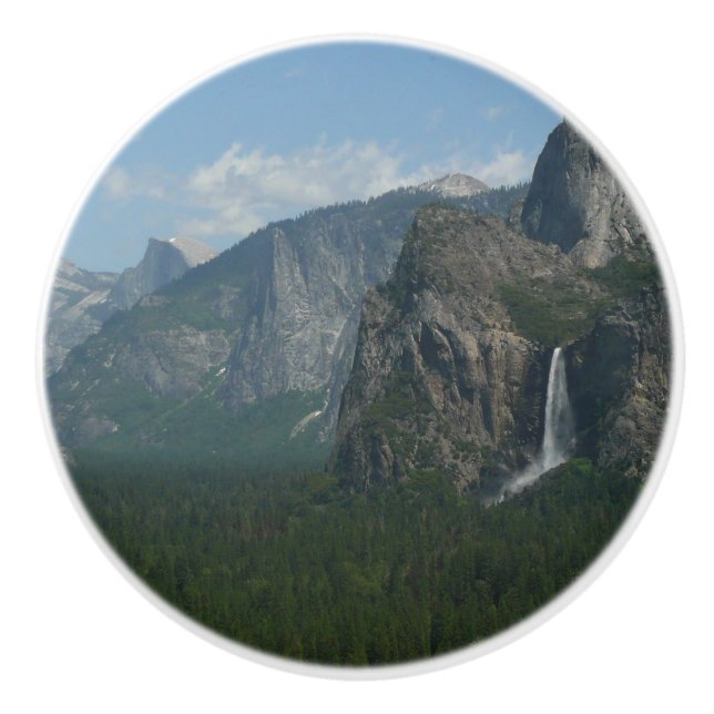 Bridalveil Falls and Half Dome at Yosemite Ceramic Knob (Front)