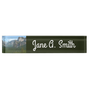 Bridalveil Falls and Half Dome at Yosemite Nameplate