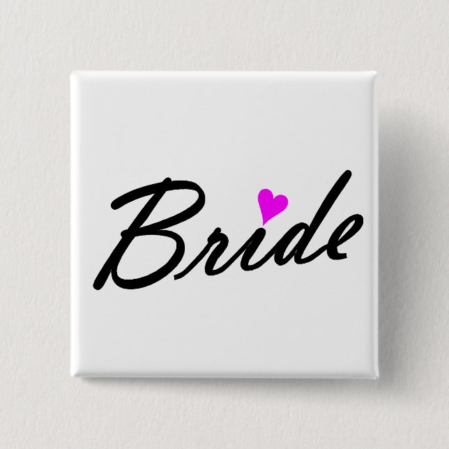 Bride 15 Cm Square Badge (Front)
