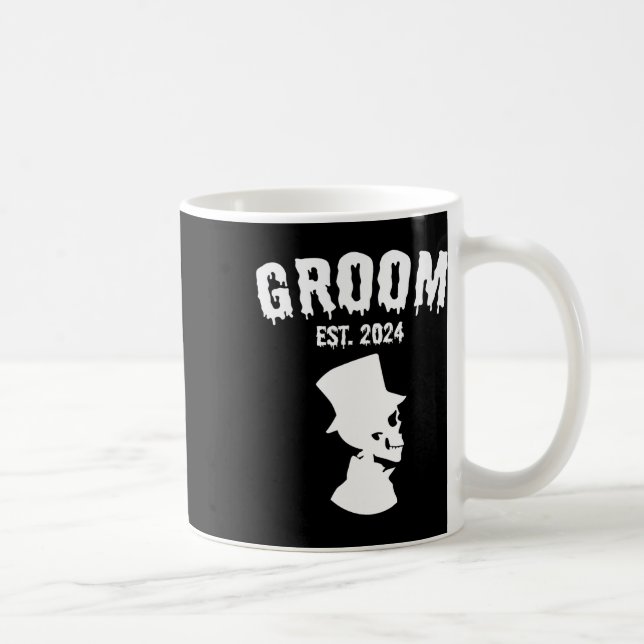Bride 2024 Skeleton Couples Matching Wedding Hallo Coffee Mug (Right)
