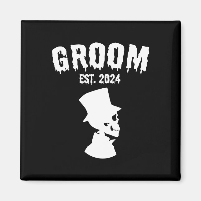Bride 2024 Skeleton Couples Matching Wedding Hallo Magnet (Front)