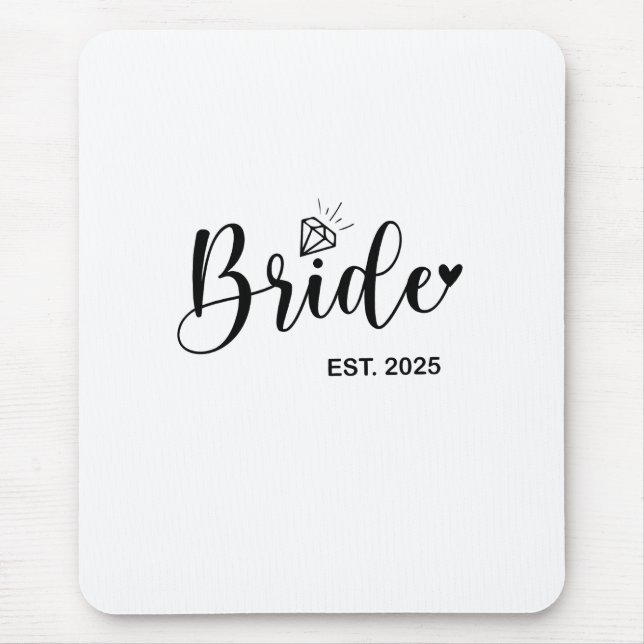 Bride 2025 Spring Wedding Announcement Marriage  Mouse Mat (Front)