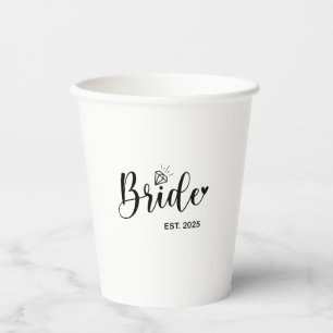 Bride 2025 Spring Wedding Announcement Marriage  Paper Cups
