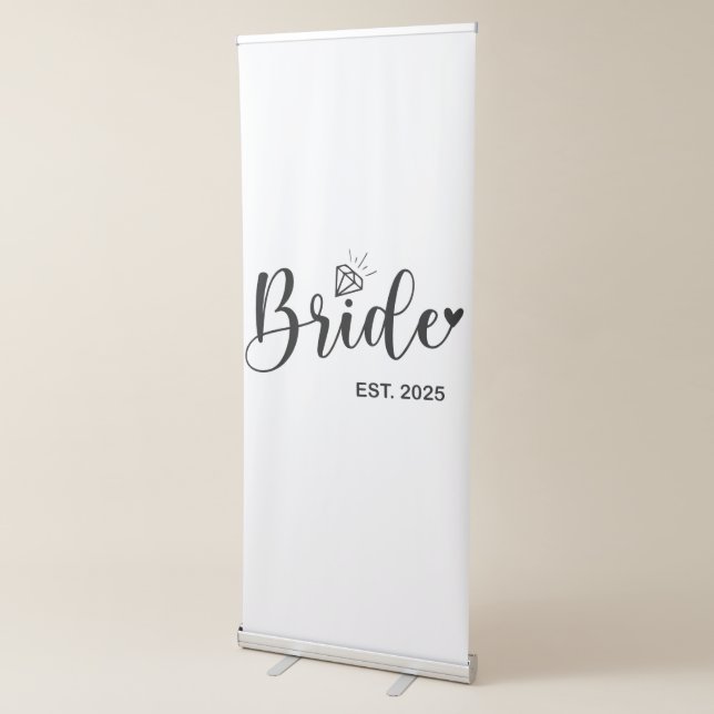 Bride 2025 Spring Wedding Announcement Marriage  Retractable Banner (3/4)