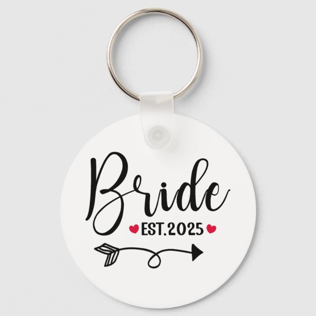 Bride 2025 Wedding Matching Mrs Est 2025 Married  Key Ring (Front)