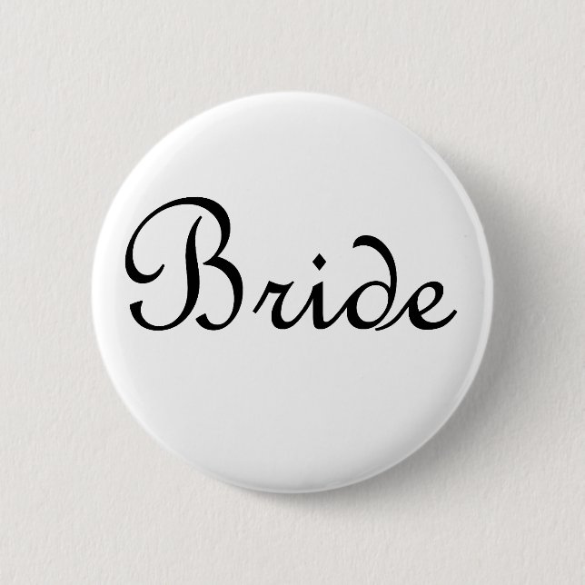 Bride 6 Cm Round Badge (Front)