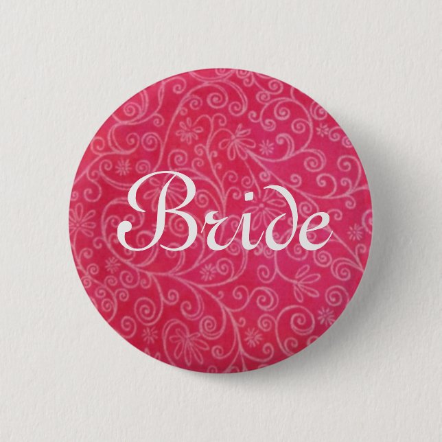 Bride 6 Cm Round Badge (Front)