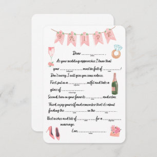Bride Advice Libs White Enclosure Card