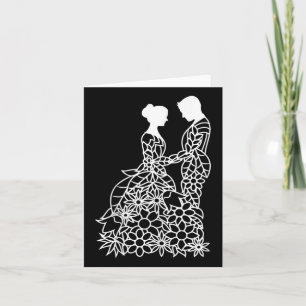 Bride &amp; Groom Wedding Floral Mancala Beautiful Card