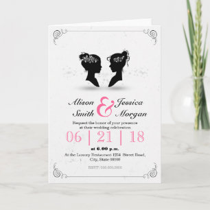 Bride and Bride - Lesbian wedding Invitation