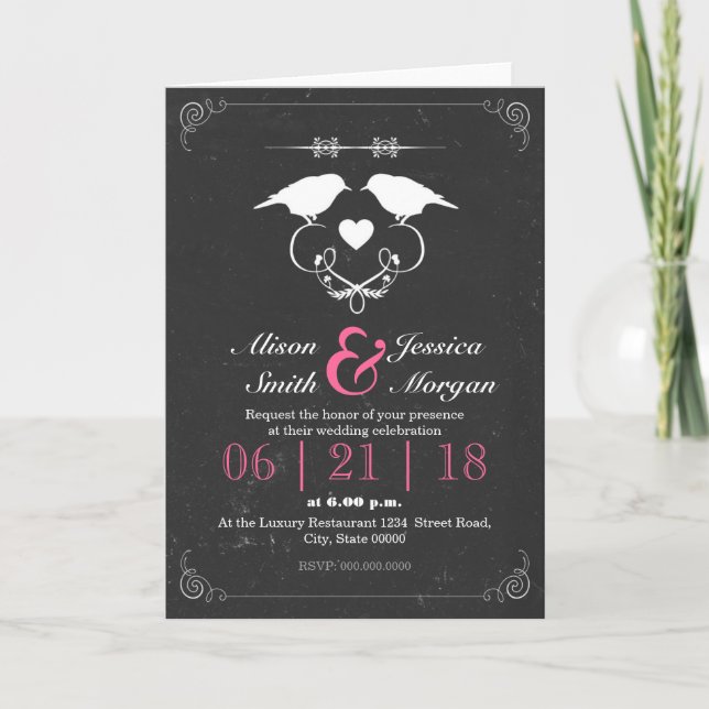 Bride and Bride - Lesbian wedding Invitation (Front)