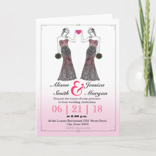 Bride and Bride - Lesbian wedding invitation