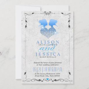 Bride and Bride - Two Brides Wedding - Lesbian Invitation