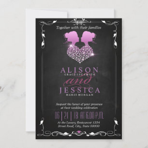 Bride and Bride - Two Brides Wedding  - Lesbian Invitation