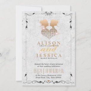 Bride and Bride - Two Brides Wedding  - Lesbian Invitation