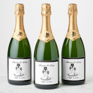 Bride and Bride Wedding Personalised Sparkling Win Sparkling Wine Label