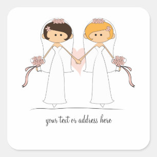 Bride and Bride Wedding Stickers